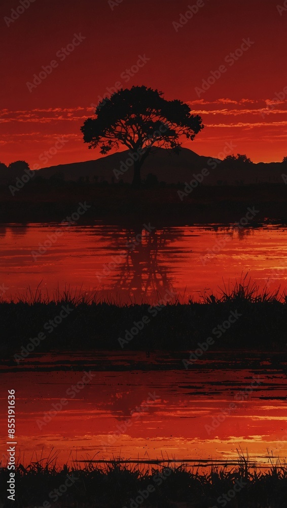 Poster Red sunset