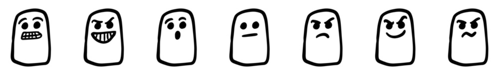 set of cartoons vector silhouettes