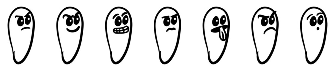 set of cartoons vector silhouettes