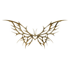 3d chrome metal effect neo tribal y2k gothic style tattoo. Cyber sigilism heart design.