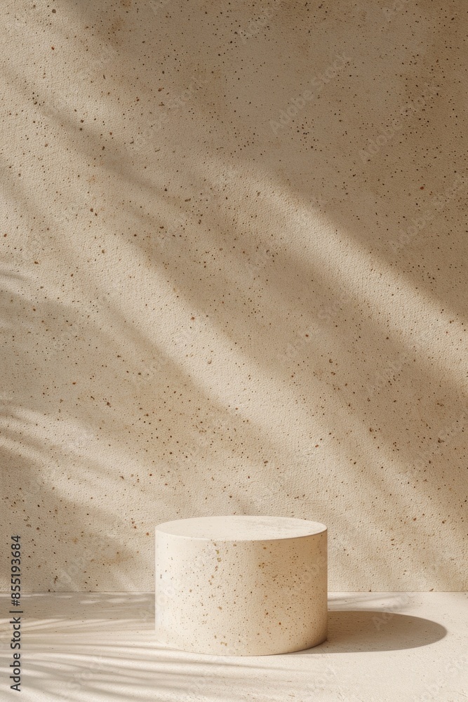 Poster a simple and minimalist design featuring a white table placed directly on a white floor, ideal for u