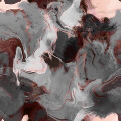 Abstract Hand Drawing Digital Painting Watercolor Liquid Fluid Wavy Marble Seamless Pattern Batik Background