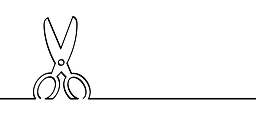 Cartoon line open and closed scissors icon. Flat vector open or close scissor for cutting coupon, voucher or paper. For dotted line with shears or scissors cut lines symbol. Tools for barber shop.