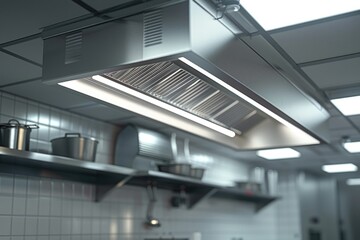 Kitchen with modern stove and range hood