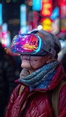 Woman in Virtual Reality World