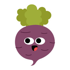 cartoon radish vegetable icon.