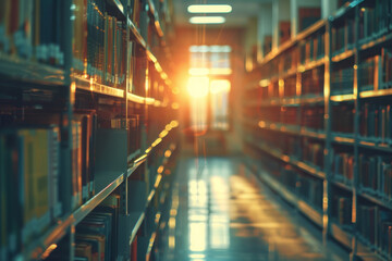 Obraz premium Blurred Library Background with Books