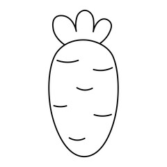 cartoon cartoon carrot vegetable line icon.