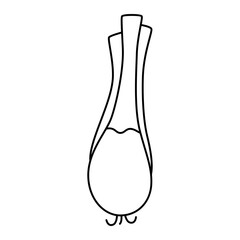 cartoon spring onion vegetable line icon.