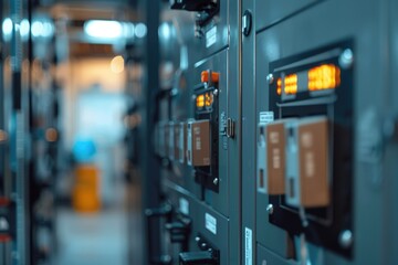 Room with many electrical switches and light fixtures