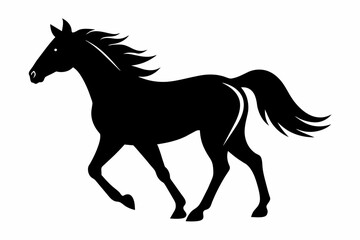 horse silhouette vector illustration white background