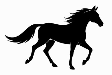 horse silhouette vector illustration white background