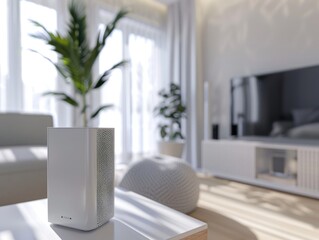 Cozy living space with TV and table