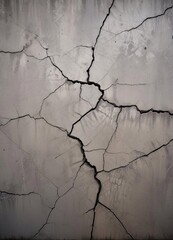 Cracked concrete surface with intricate patterns and textures