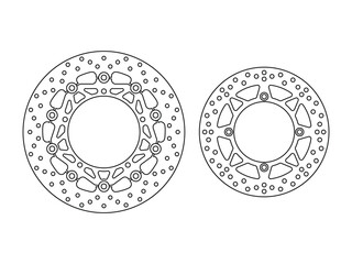 Motorcycle brake disc rotor icon set. Vector illustration
