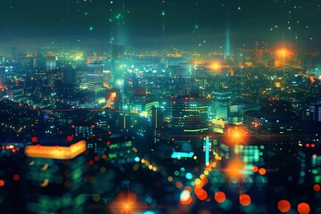 A radiant vision of the future, with cities powered by clean, glowing energy