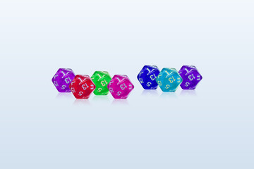 Colorful dice set for dungeons and dragons and other rpg games.	
