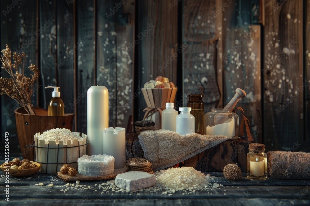 Poster a group of candles placed on a table, perfect for use in various settings such as homes, offices or 