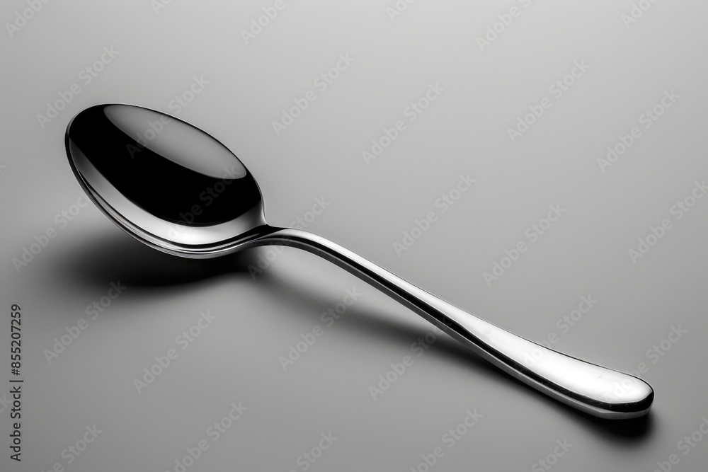 Aufkleber a spoon sits on a table with a shadow cast upon it, creating an interesting play of light and textur