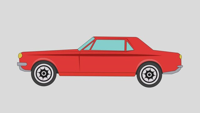 animated super car isolated on a white background	