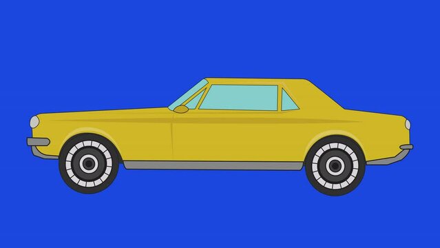 animated super car isolated on a blue background	