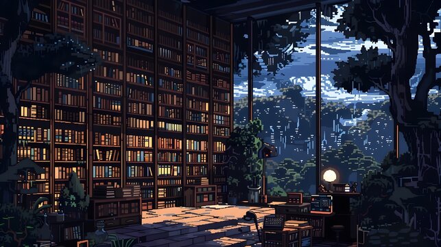 Dive into the Digital Library of Babel A Pixel Art Odyssey of Language Learning and Cultural