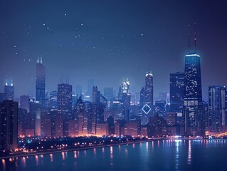 Fototapeta premium city skyline at night