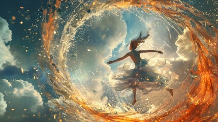 Magical Sprite Dances Amidst Miniature Tornadoes Created by Electric Fan