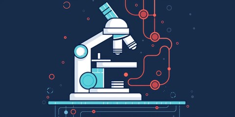 A microscope with a bottle on top, perfect for science and research projects