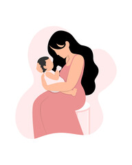 Young mother holding her child