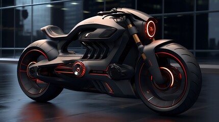 futuristic electric bike with integrated smart features and GPS