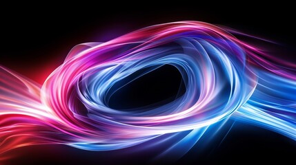 Abstract digital art with vibrant red, blue, and purple swirling lines on a dark background, creating a mesmerizing, futuristic aesthetic, dynamic energy and fluid motion