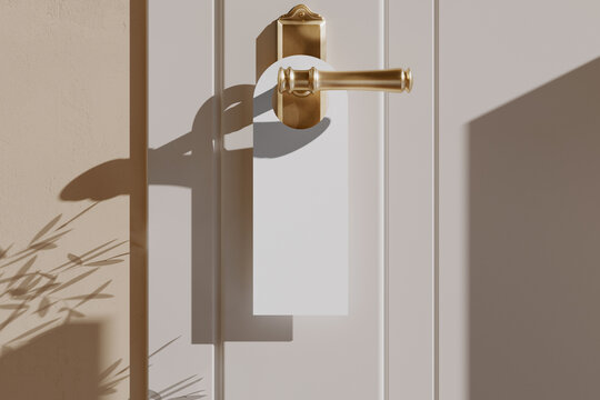 Service room door hanger sign mockup. 3D rendering