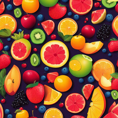 fresh and colorful fruit illustration background