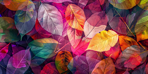 A vibrant and colorful background with abstract leaves, creating an enchanting atmosphere