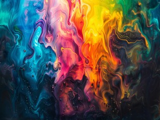Abstract Glowing Light Cascade Dynamic BackgroundVibrant Movement and Shimmering Color Palette