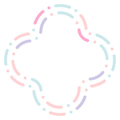 Pastel star, irregular dash shape. Vector illustration.	