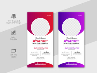 Modern business flyer or rack card template layout