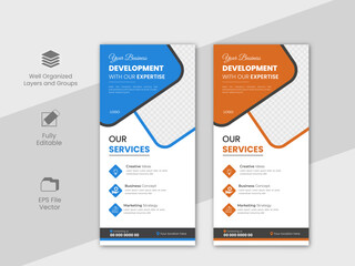 modern business rack card or dl flyer design vector EPS