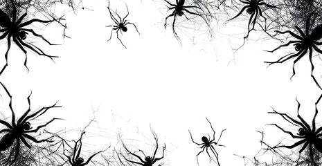 A spider web with three spiders on it