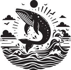 Whale design silhouette vector art work JPGE & EPS file