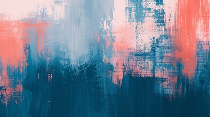 Abstract hand drawn brush texture poster in contemporary impressionism style for art lovers