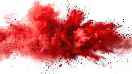 Explosion of red powder, Abstract colored background, Ai Generated