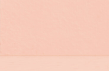 Empty light orange beige pink pastel room studio for product presentation. Cosmetic beauty and fashion showroom. Summer Spring Autumn and Winter colour background. Minimal Mock up concept design. 