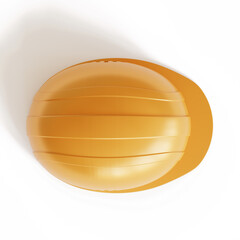 Yellow construction helmet isolated on white background. Top view. 3d-rendering