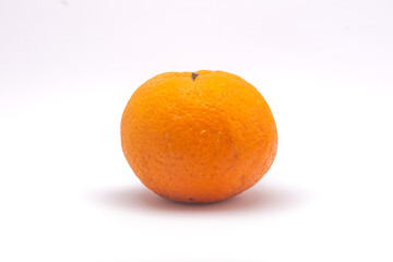 freshly squeezed orange fruit isolated on white background