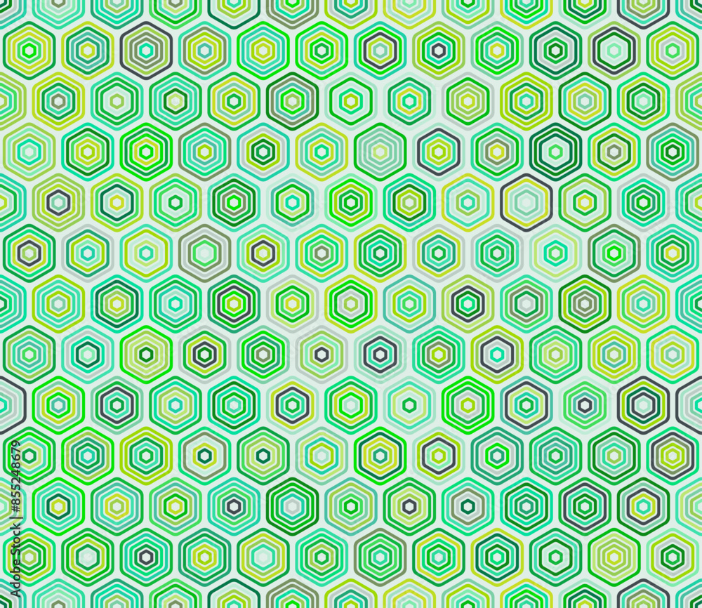 Poster geometric pattern. bold rounded stacked hexagons mosaic pattern. hexagon pattern. multiple tones col