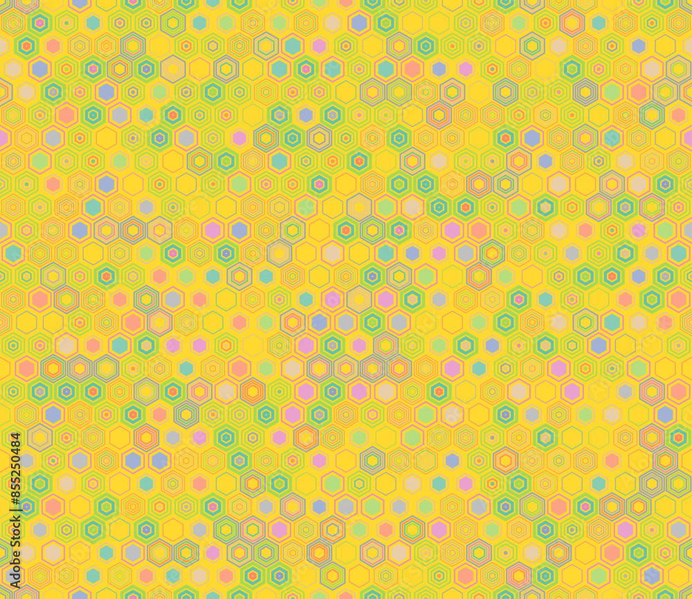 Poster pattern of geometric shapes. geometric elements of varied style and color. hexagon shapes. tileable 