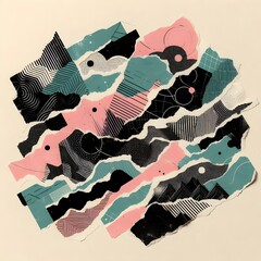  Torn pieces riso design.