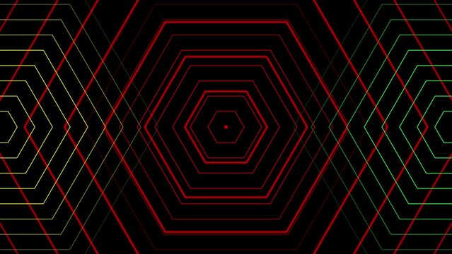 Animation Neon Exagon Background